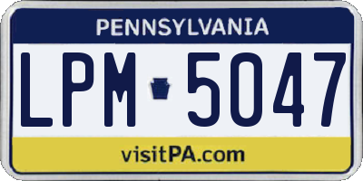 PA license plate LPM5047