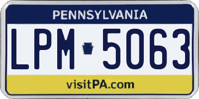 PA license plate LPM5063