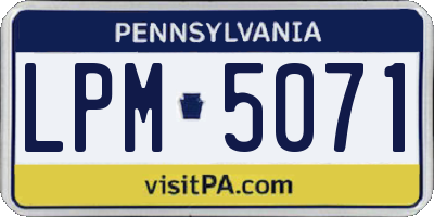 PA license plate LPM5071