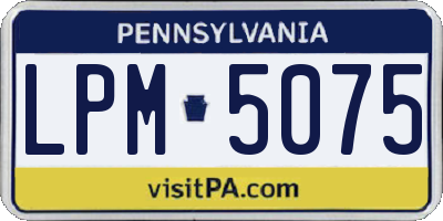 PA license plate LPM5075