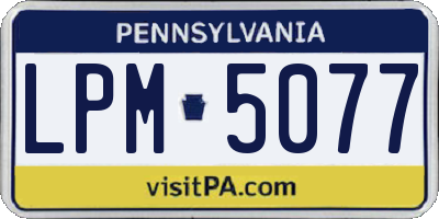 PA license plate LPM5077