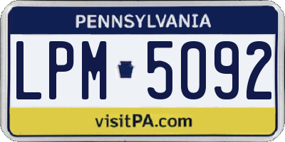 PA license plate LPM5092