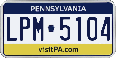 PA license plate LPM5104