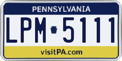 PA license plate LPM5111