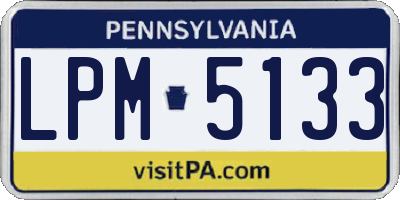 PA license plate LPM5133