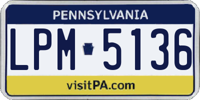 PA license plate LPM5136