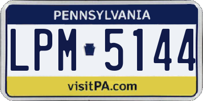 PA license plate LPM5144