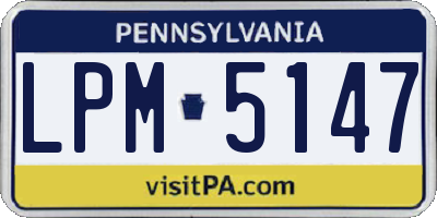 PA license plate LPM5147