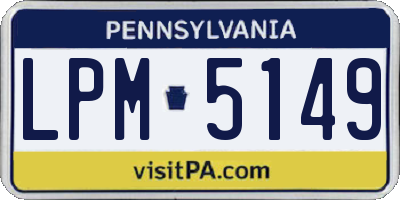 PA license plate LPM5149