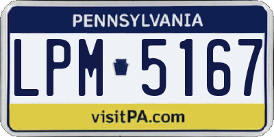 PA license plate LPM5167