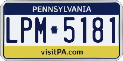 PA license plate LPM5181