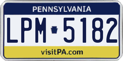 PA license plate LPM5182