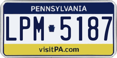 PA license plate LPM5187