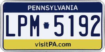 PA license plate LPM5192