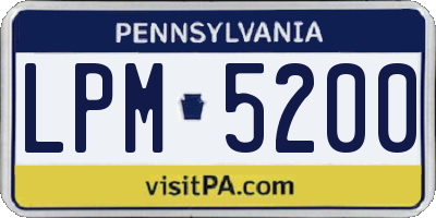 PA license plate LPM5200