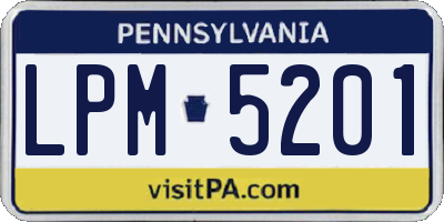 PA license plate LPM5201