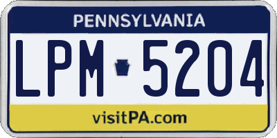 PA license plate LPM5204