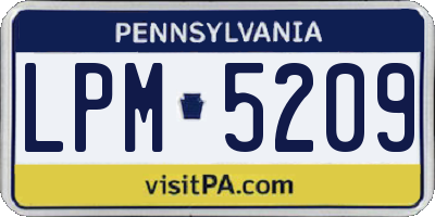 PA license plate LPM5209