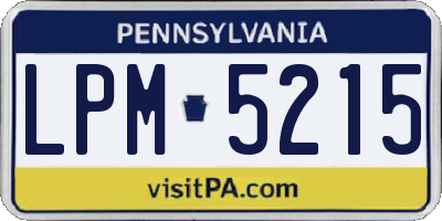 PA license plate LPM5215