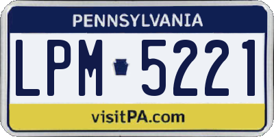 PA license plate LPM5221