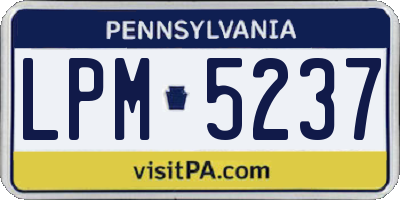 PA license plate LPM5237