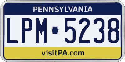 PA license plate LPM5238