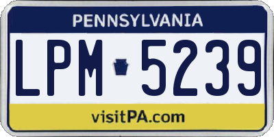 PA license plate LPM5239