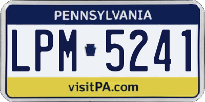 PA license plate LPM5241
