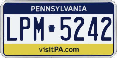 PA license plate LPM5242