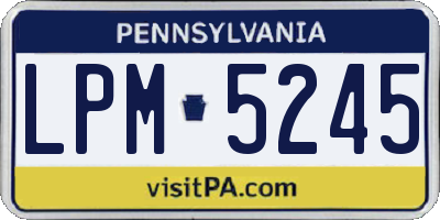 PA license plate LPM5245