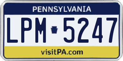 PA license plate LPM5247