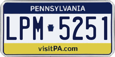 PA license plate LPM5251