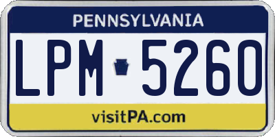 PA license plate LPM5260
