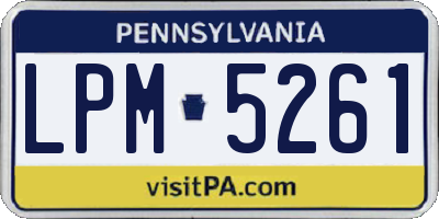PA license plate LPM5261