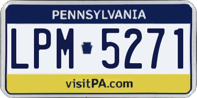 PA license plate LPM5271