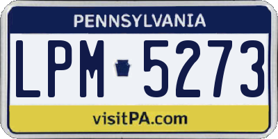 PA license plate LPM5273