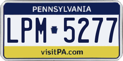 PA license plate LPM5277