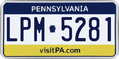PA license plate LPM5281