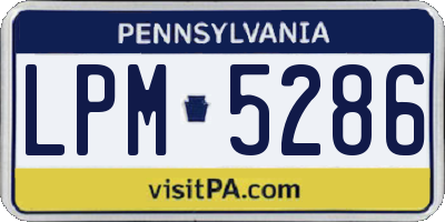 PA license plate LPM5286