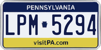 PA license plate LPM5294