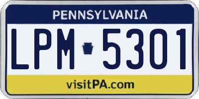PA license plate LPM5301