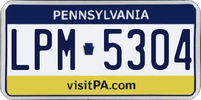 PA license plate LPM5304
