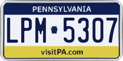 PA license plate LPM5307