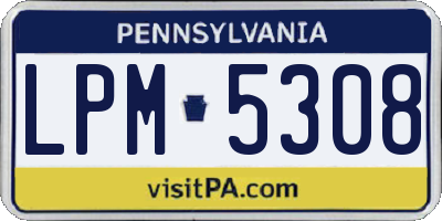 PA license plate LPM5308