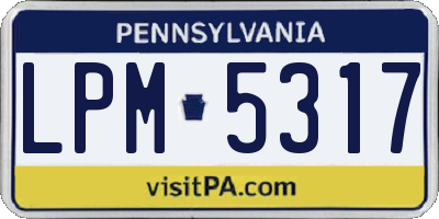 PA license plate LPM5317