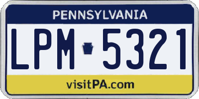 PA license plate LPM5321