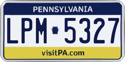PA license plate LPM5327
