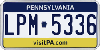 PA license plate LPM5336