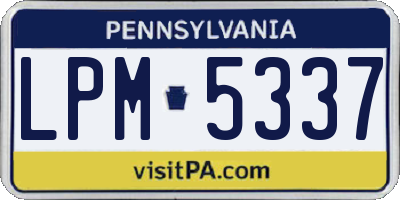 PA license plate LPM5337