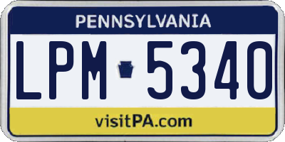 PA license plate LPM5340